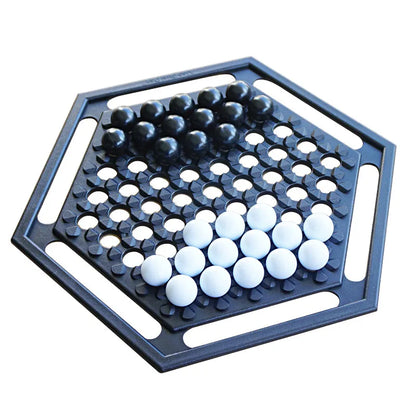 Two-Player Abstract Tactics Board Game with Marbles for Kids & Adults – Hexagonal Strategy Puzzle for Family Game Night & Logic Skill Buildi