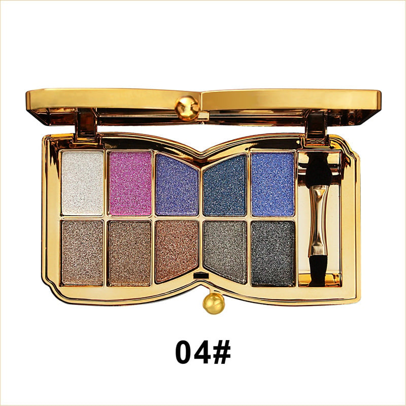 10-Color Glitter Eyeshadow Palette Shimmer Mineral Makeup for Parties Weddings Everyday Looks Highly Pigmented Long-Lasting Eye Shadow