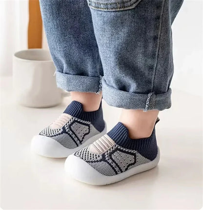 Infant Walking Shoe Socks with Non-Skid Rubber Sole — Soft Cotton Footwear for Toddlers 6-36 Months
