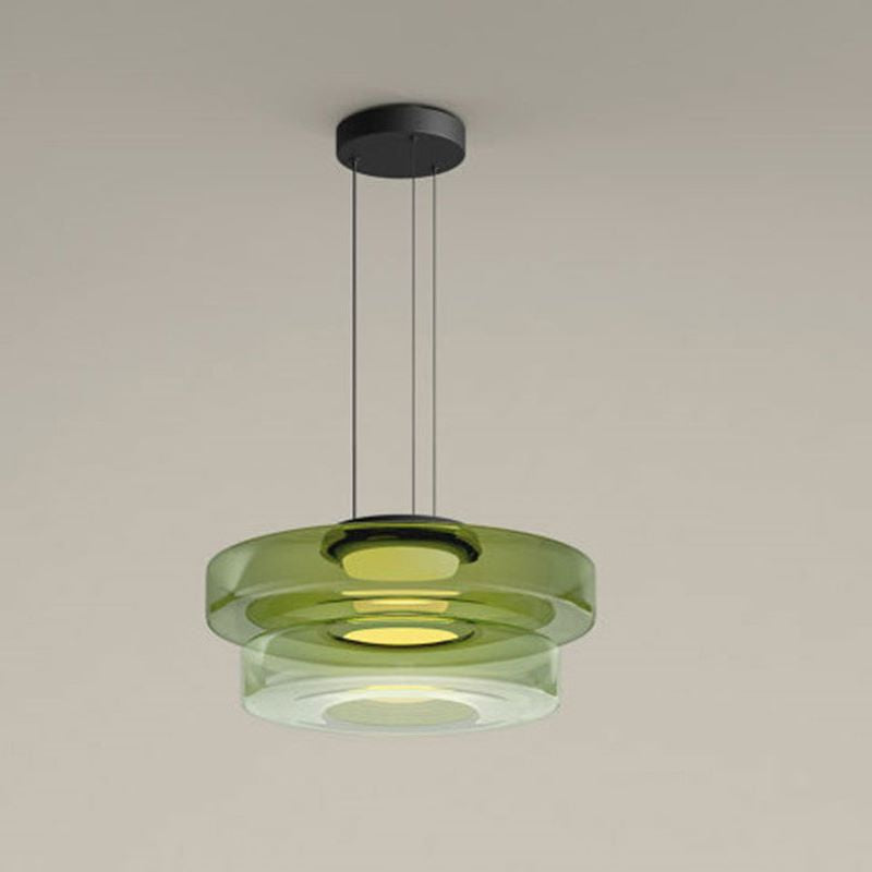 Multi-Tier Glass Pendant Light with Adjustable Cable for Kitchen & Dining Room | Modern LED Ceiling Fixture