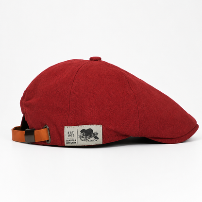 Men's Beret Cap with Adjustable Fit – Lightweight Breathable Flat Hat for Year-Round Wear in Black Red Blue Yellow Beige