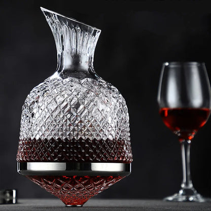 Carafe à vin 1500 ml, carafe à vin en cristal avec base d'aération rotative à 360°, carafe à vin rouge, cadeau de crémaillère