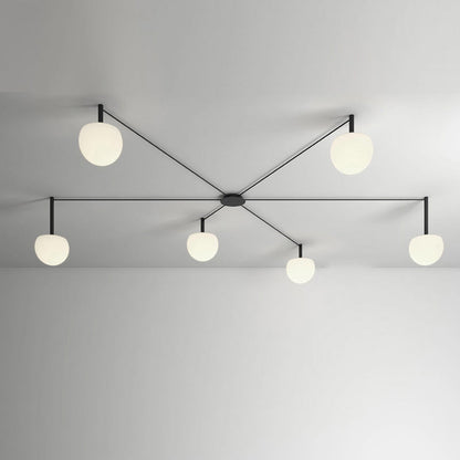 Suspension multi-globes en métal et verre dépoli, 47 pouces, luminaire blanc réglable pour salle à manger, îlot de cuisine, chambre, style scandinave moderne