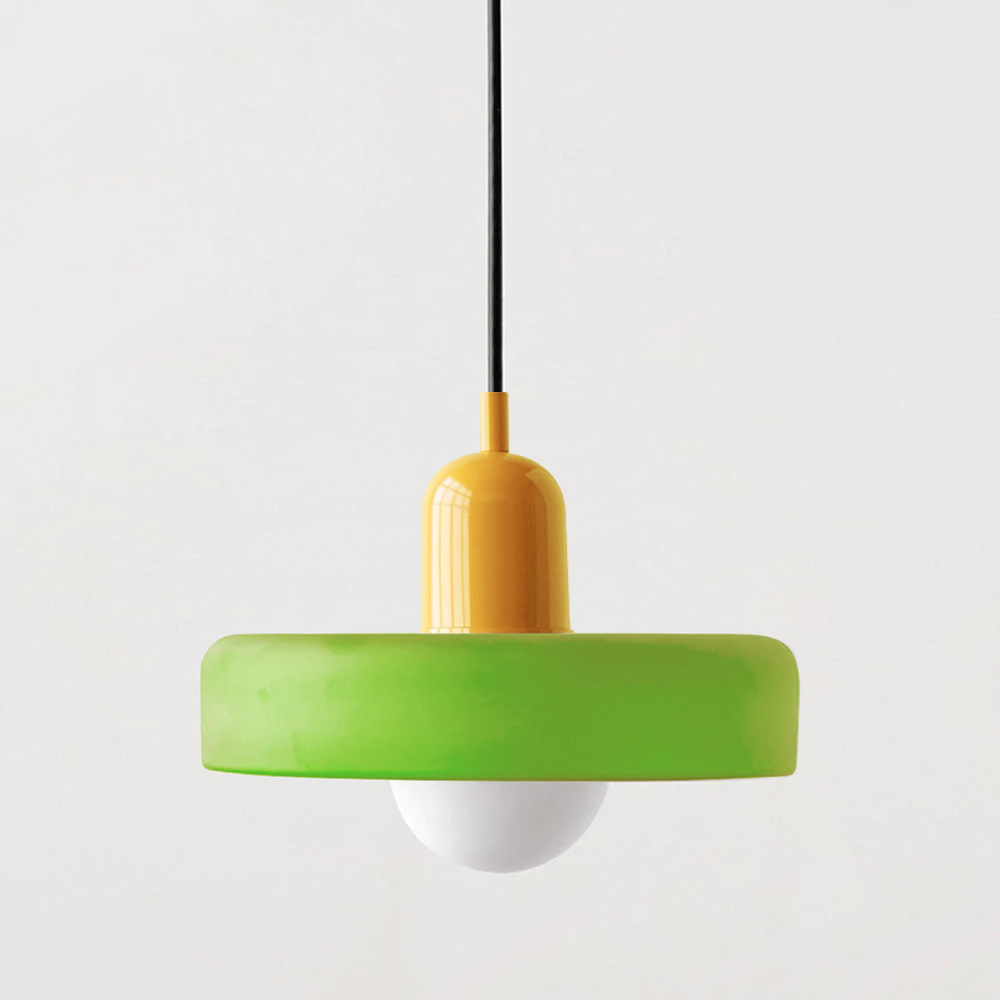 Handcrafted Art Glass Dome Pendant Light, Adjustable Modern Hanging Fixture for Dining Room Kitchen Island Living Room