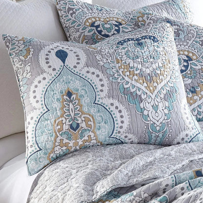 Palisade King Coverlet - Cotton, Reversible Paisley Design