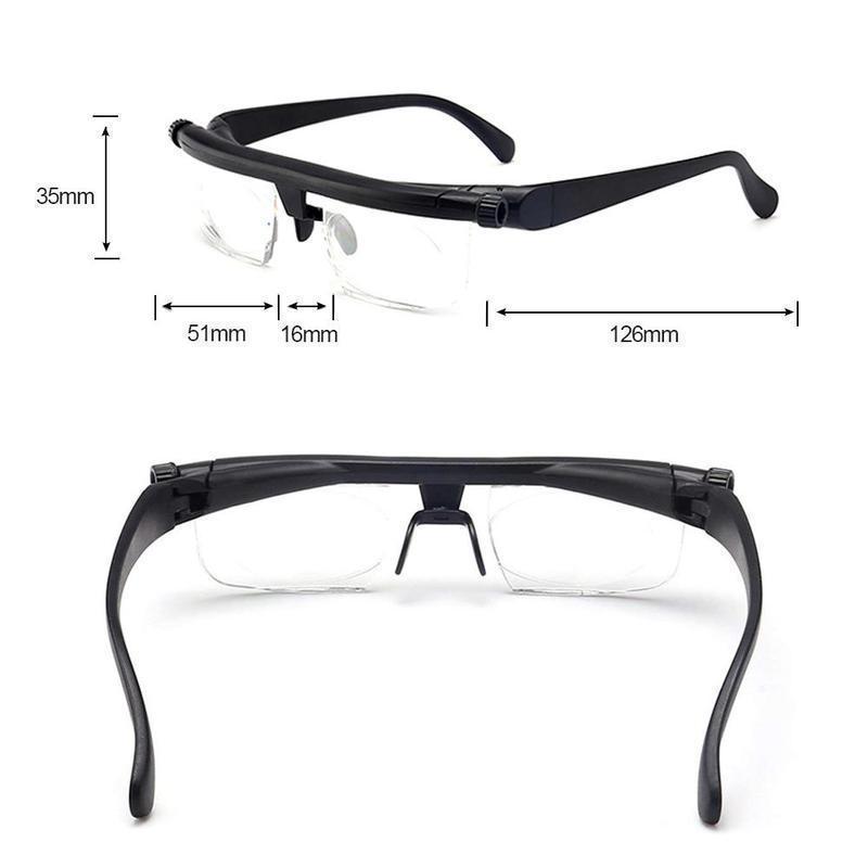 Adjustable Focus Reading Glasses Dial Vision for Men & Women | Variable Strength Eyewear for Close Up Work & Distance | Universal Fit
