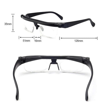 Adjustable Focus Reading Glasses Dial Vision for Men & Women | Variable Strength Eyewear for Close Up Work & Distance | Universal Fit