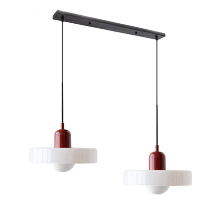 Dual-Shade Glass Hanging Light Fixture G9 Socket 14 Inch Ceiling Mount for Kitchen Island Dining Table Living Room Modern Overhead Lighting