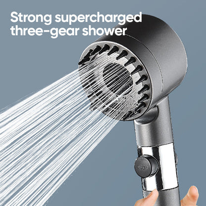 3-Mode High-Pressure Handheld Shower Head with On/Off Pause Switch & Built-In Water Filter
