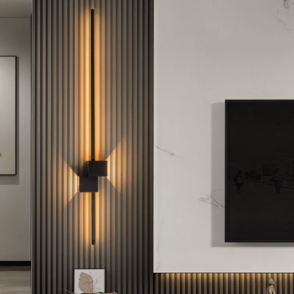 Applique murale LED moderne, réglette linéaire, blanc chaud, aluminium, 60 cm, pour salon, chambre, couloir, bureau, style contemporain