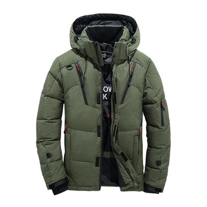 Insulated Winter Parka Jacket with Detachable Hood for Men – Windproof Cold Weather Coat for Outdoor Hiking Camping & Everyday Commuting