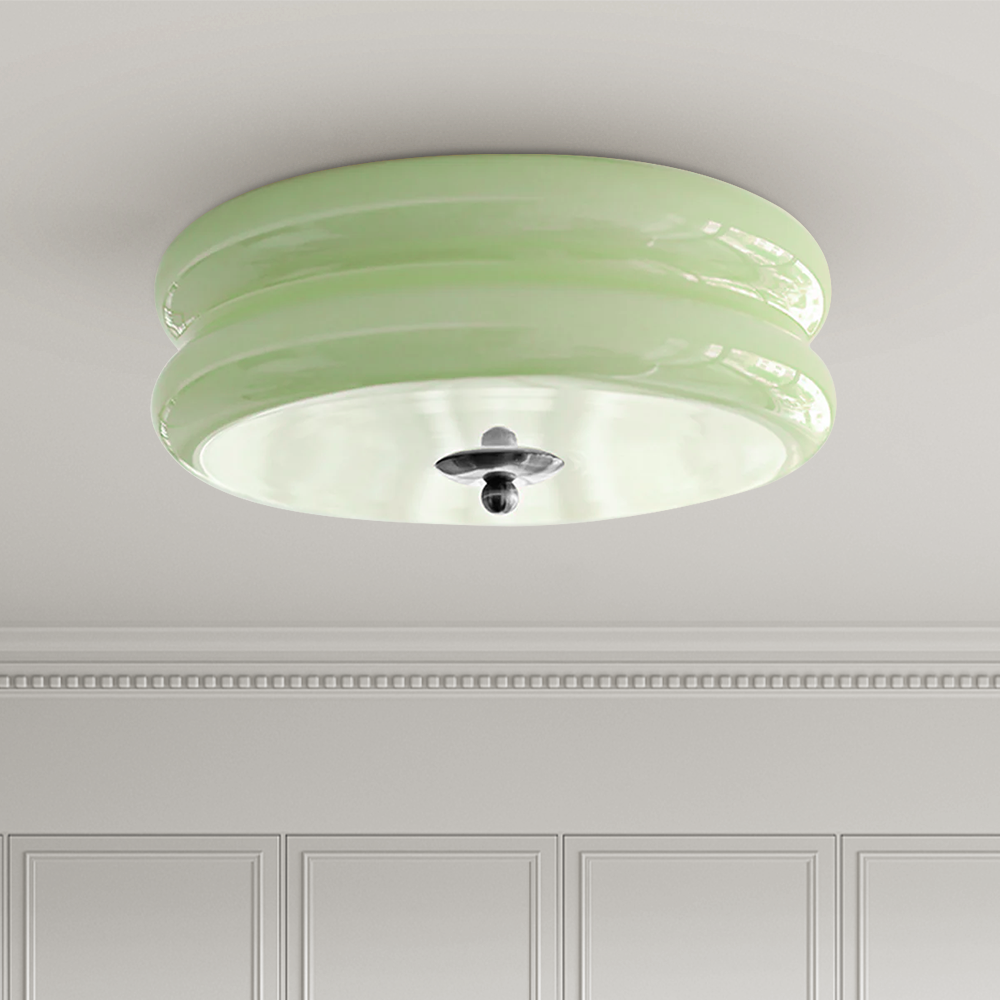Plafonnier LED encastré rond avec 3 températures de couleur, verre et métal, 5 po de hauteur, pour chambre, salle à manger, cuisine, interrupteur Kelvin réglable