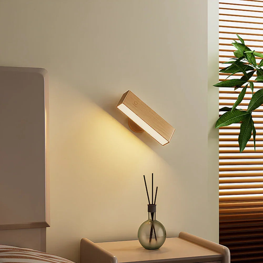 Magnetic Swivel Wall Light with 360° Rotation & Touch Dimmer – Rechargeable Cordless Reading Lamp for Bedroom, Living Room & Home Office