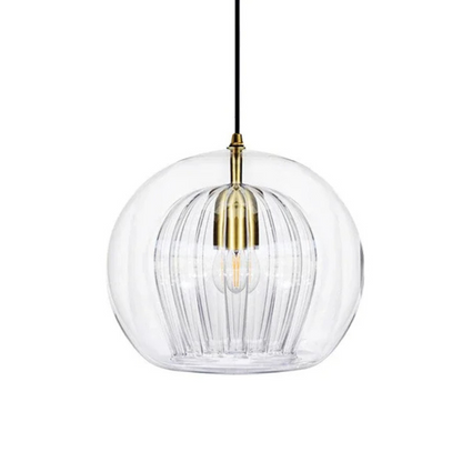 Clear Glass Globe Drop Light E14 Socket for Kitchen Counter and Eat-In Nook Overhead Fixture Contemporary Low-Profile Ceiling Accent