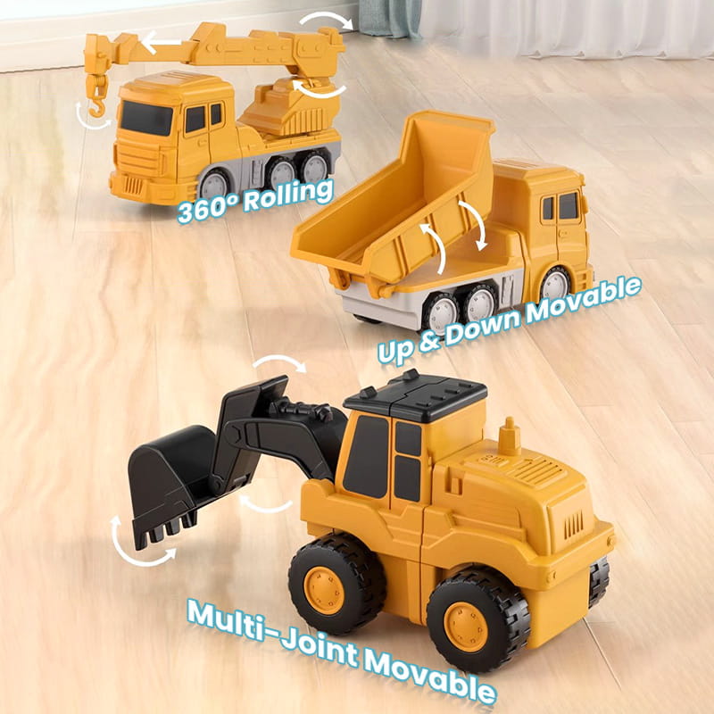 Magnetic Construction Vehicle Building Set for Kids – Transformable Toy Trucks with Snap-Together Magnets for Creative Play & STEM Learning