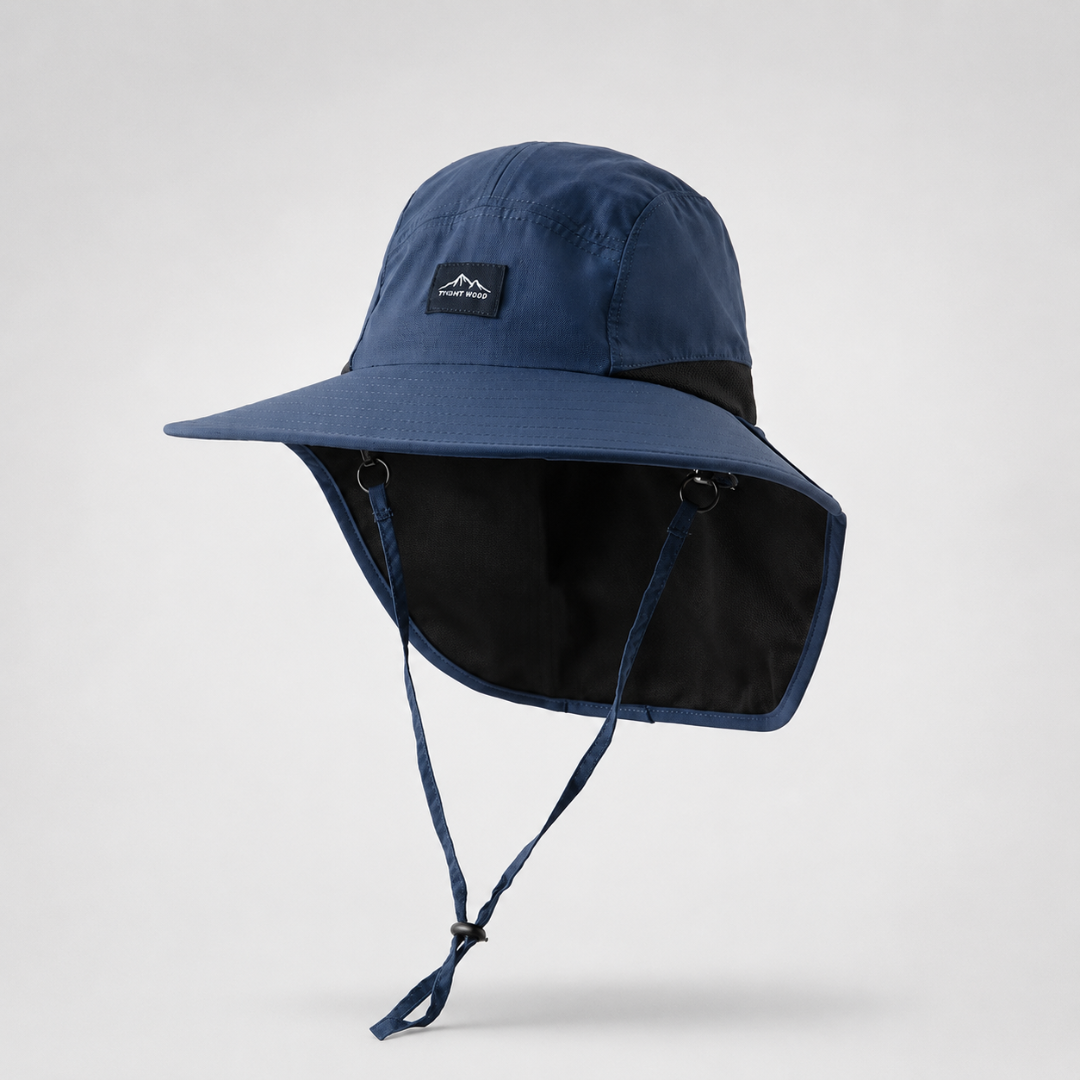Chapeau de randonnée à large bord avec protège-nuque et protection solaire UPF 50+ pour le trail, la randonnée et les aventures estivales en plein air