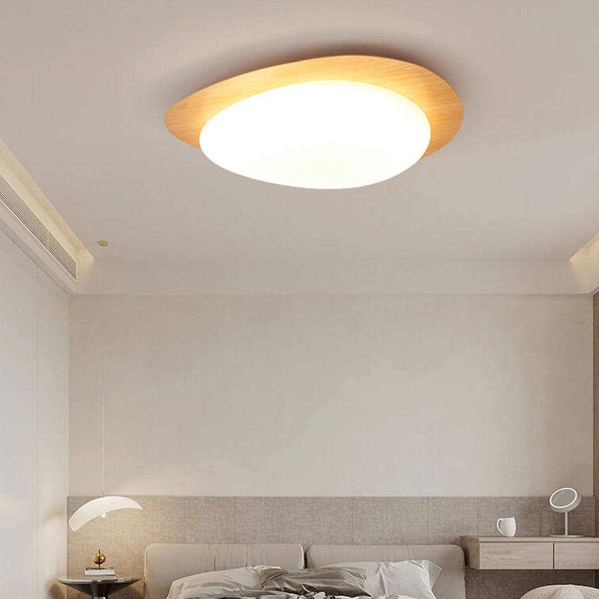 Low-Profile LED Ceiling Fixture with Remote Dimming & Three Color Modes for Bedrooms Hallways Kitchens | Modern Iron Acrylic Overhead Lighti