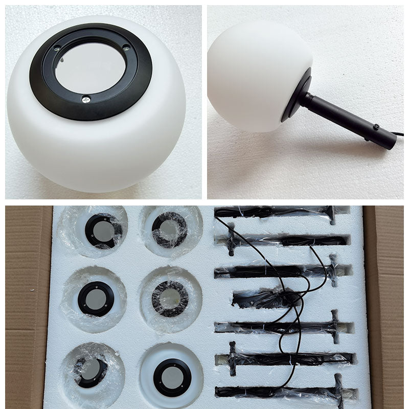 Suspension multi-globes en métal et verre dépoli, 47 pouces, luminaire blanc réglable pour salle à manger, îlot de cuisine, chambre, style scandinave moderne