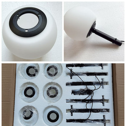 Suspension multi-globes en métal et verre dépoli, 47 pouces, luminaire blanc réglable pour salle à manger, îlot de cuisine, chambre, style scandinave moderne