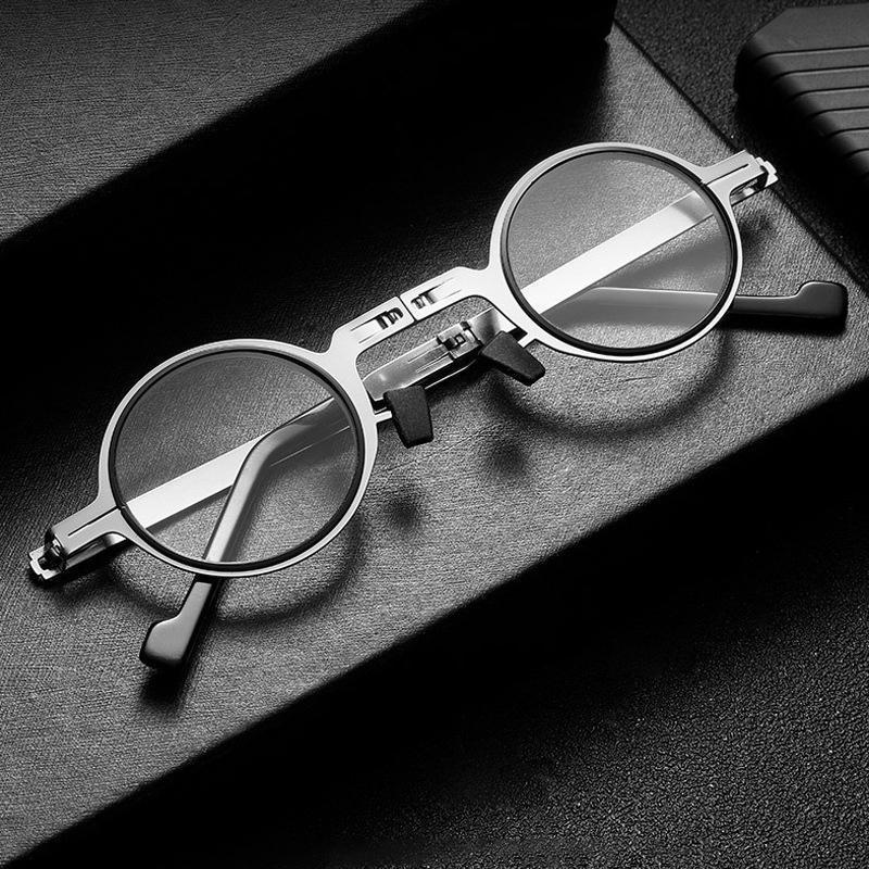 Compact Folding Reading Glasses with Blue Light Blocking Lenses for Men & Women | Lightweight Titanium Frame Readers with Case | Portable Ey