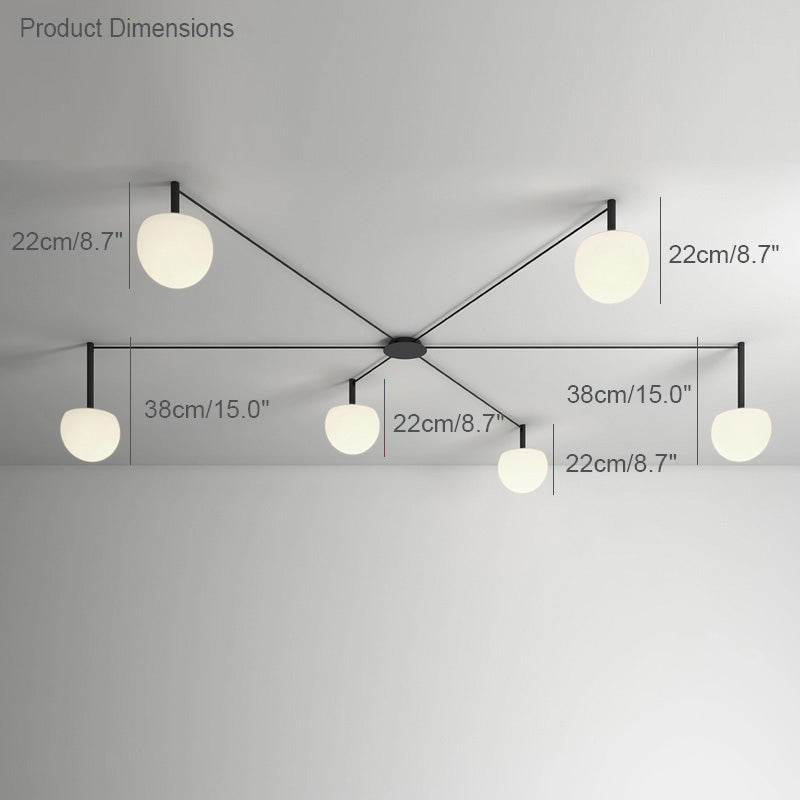 Suspension multi-globes en métal et verre dépoli, 47 pouces, luminaire blanc réglable pour salle à manger, îlot de cuisine, chambre, style scandinave moderne