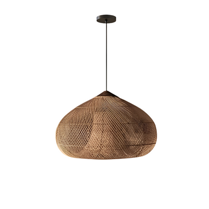 Woven Rattan Ceiling Light Fixture E26 Natural Boho Hanging Lamp for Dining Kitchen Island Bedroom Ambient Lighting Handcrafted Organic Text
