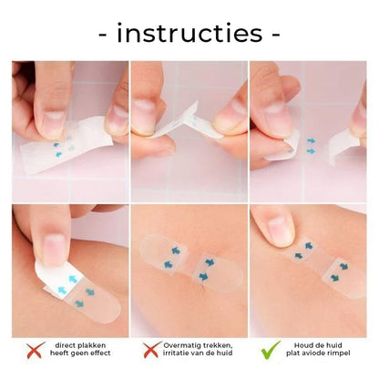 Invisible Facial Lifting Tape Strips for Jawline Contouring & Wrinkle Smoothing - Clear V-Shape Face Lift Stickers for Under Makeup - Breath