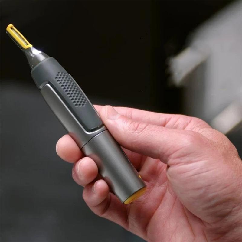Precision Hair Trimmer with LED Light & Ultra-Thin Titanium Blades for Nose Ear Eyebrow Detailing