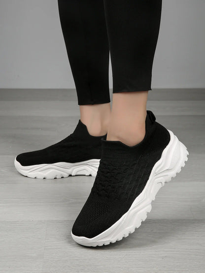 Women's Cushioned Slip-On Sneakers with Anatomical Arch Support – Lightweight Breathable Walking Shoes for All-Day Comfort