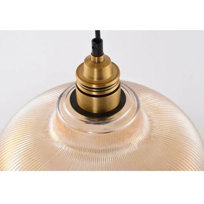 Glass Pendant Light Fixture with Metal Frame – Modern Hanging Lamp for Dining Room, Living Room & Bedroom