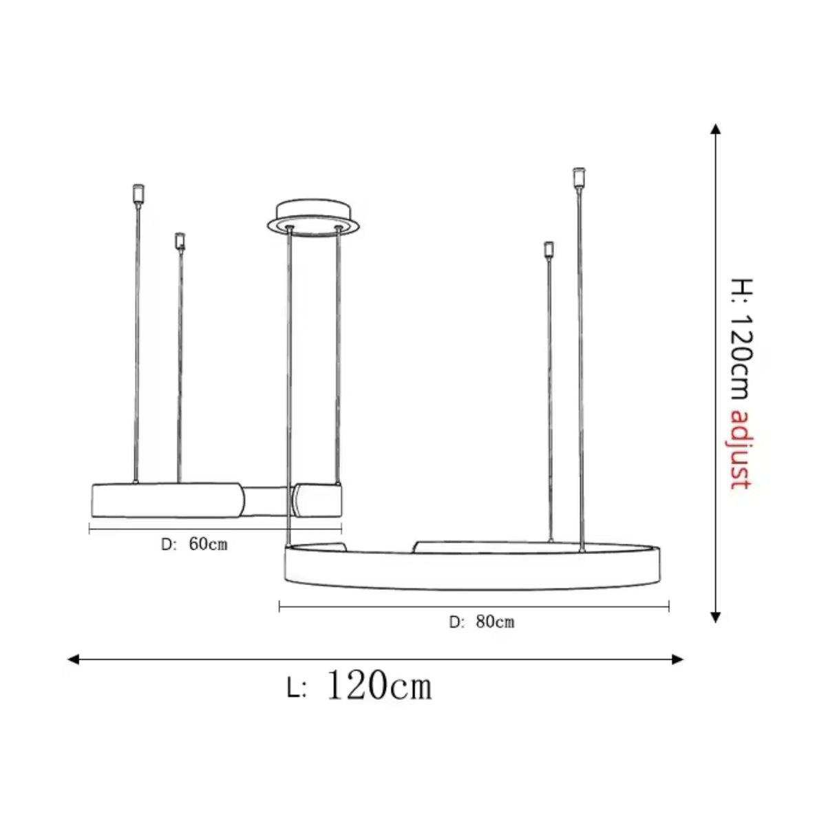 Plafonnier LED circulaire à anneau en aluminium de 20 po, hauteur réglable pour îlot de cuisine, salle à manger et hall d'entrée, luminaire suspendu moderne en forme de halo, économe en énergie