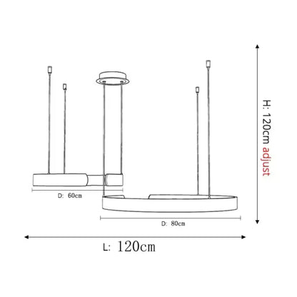 Plafonnier LED circulaire à anneau en aluminium de 20 po, hauteur réglable pour îlot de cuisine, salle à manger et hall d'entrée, luminaire suspendu moderne en forme de halo, économe en énergie