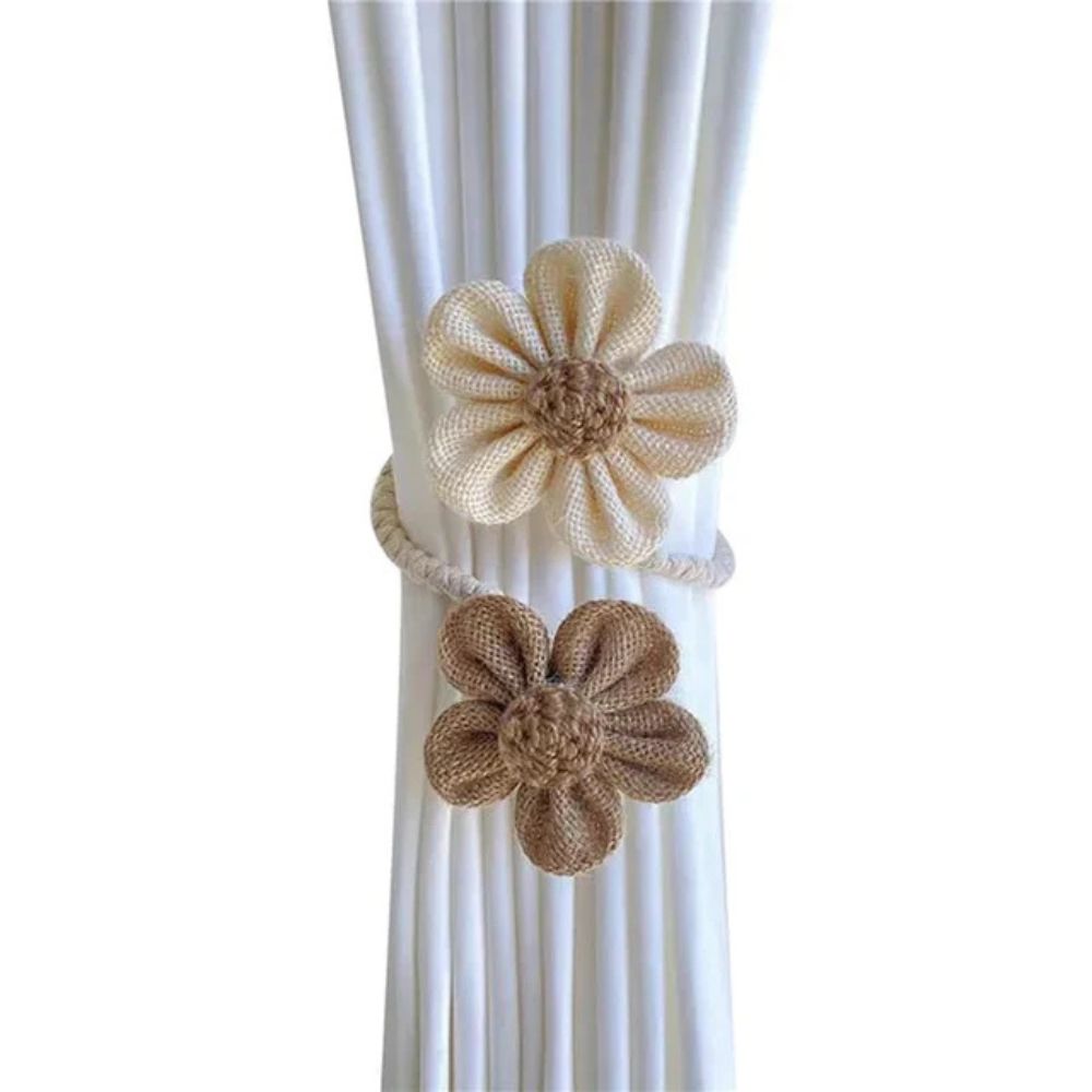 Embrasses de rideaux Flora - Motif floral, ensemble de 2 pièces