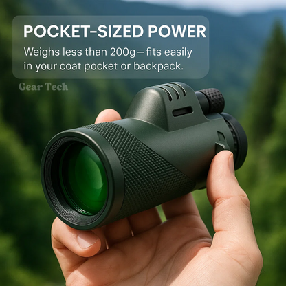 Handheld Telescope Monocular with HD Optics for Wildlife Viewing, Outdoor Events, Nature Watching | Pocket-Size Spotting Scope for Travel &