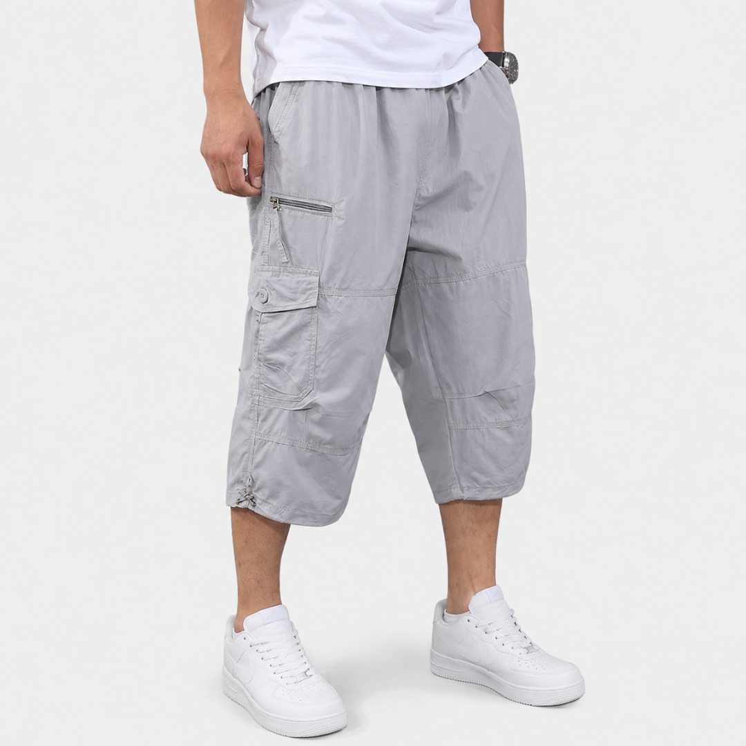 Men's Capri-Length Hiking Shorts with Multiple Cargo Pockets for Trail & Outdoor Adventures