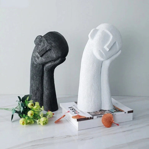 Dare Figurine - Modern Abstract Resin Sculpture, Asymmetrical Design