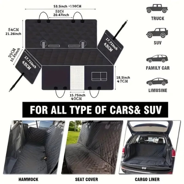 Deluxe Pet Car Seat Extender | Spacious & Durable Design for Large Dogs | Comfortable Travel Solution