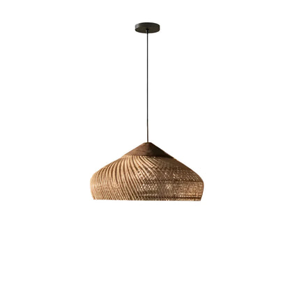 Woven Bamboo Hanging Light 24 Inch Natural Shade Adjustable Cord E26 Socket Boho Farmhouse Ceiling Fixture for Dining Room Kitchen Island Li