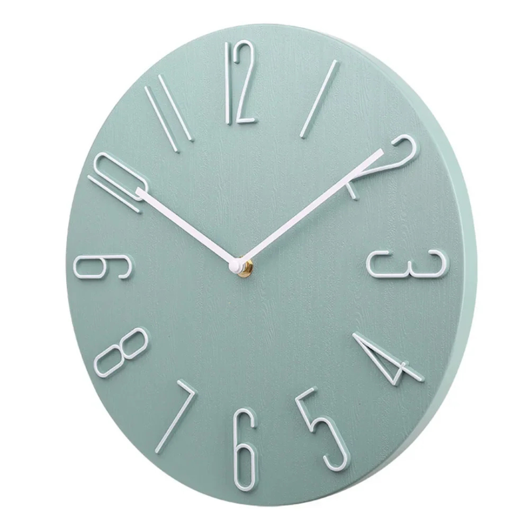 12-Inch Modern Minimalist Wall Clock Silent Quartz Movement ABS Frame Contemporary Round Timepiece for Living Room Bedroom Office Kitchen