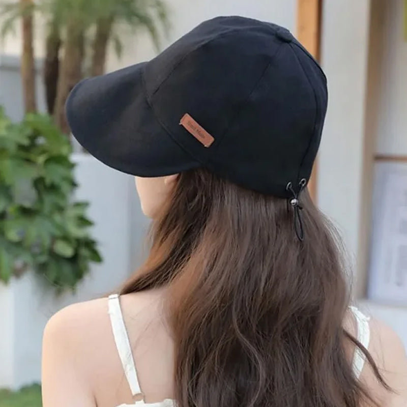 Women's Wide Brim Sun Hat – Foldable UV Protection with Adjustable Drawstring for Beach, Travel & Outdoor