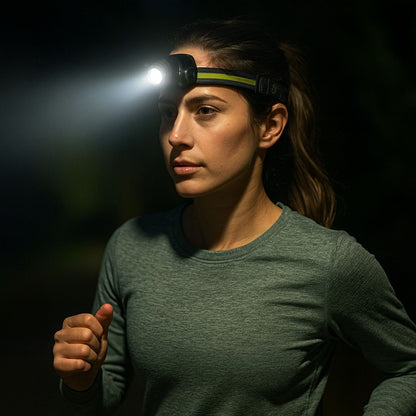 Rechargeable LED Headlamp 1000 Lumens with Red Light Modes Wide Beam Angle Waterproof Hands-Free Flashlight for Running Hiking Camping Hunti