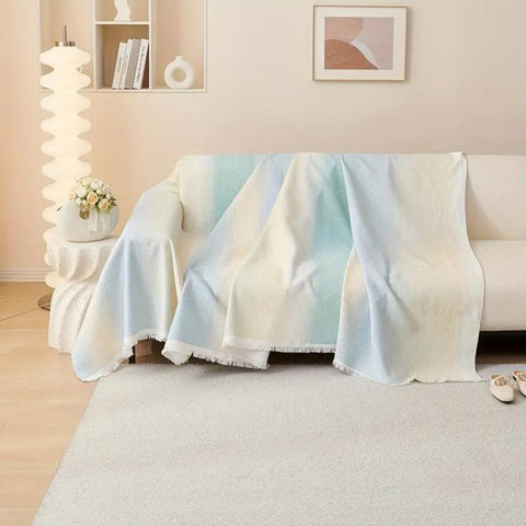Housse de canapé Rainbow Chill - Soie glacée, antidérapante pour canapé d'angle