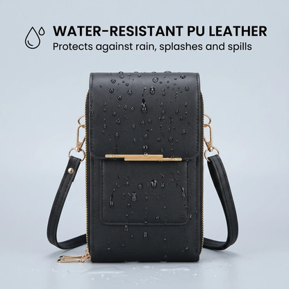 Touchscreen Crossbody Phone Wallet with RFID Blocking for Cards & Cash – Waterproof PU Leather Mini Purse Holds 6.7 in Smartphones