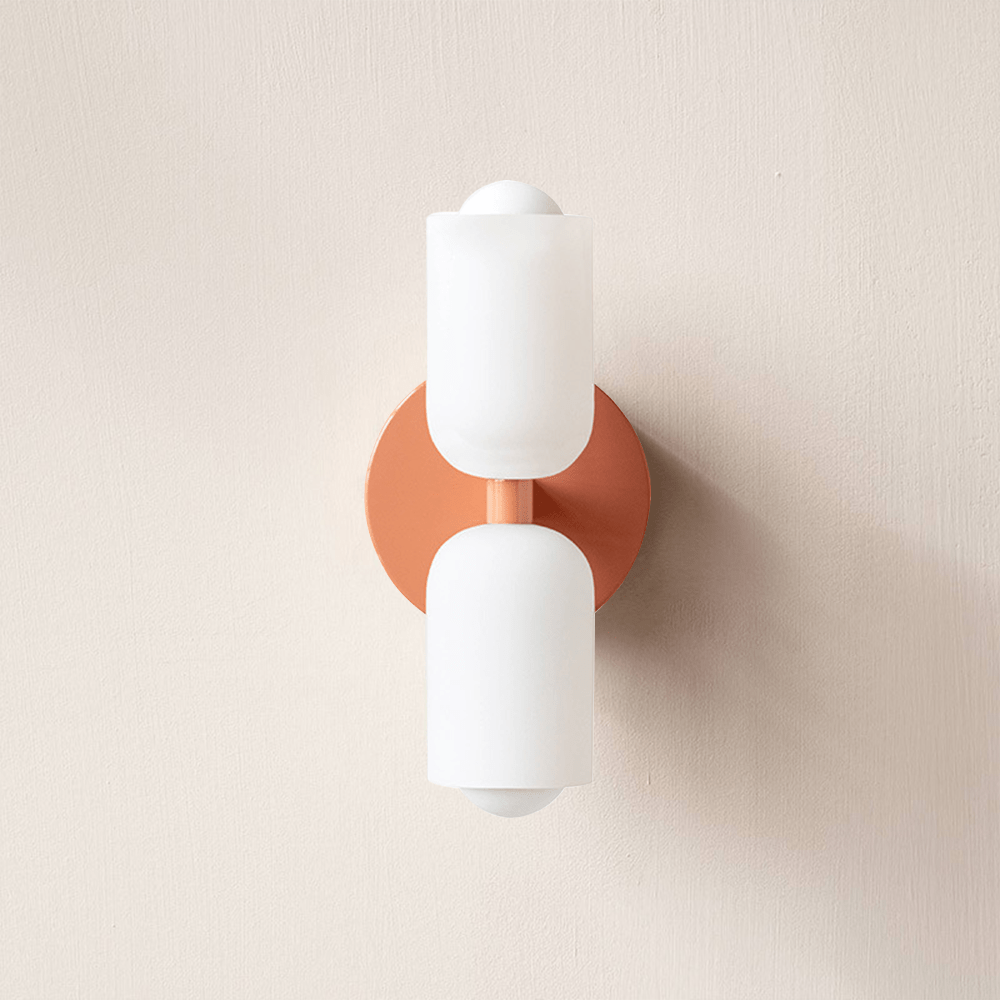 Dual-Beam Acrylic Wall Sconce with Warm Glow and Cream Diffuser for Living Room Hallway Bedroom Entryway