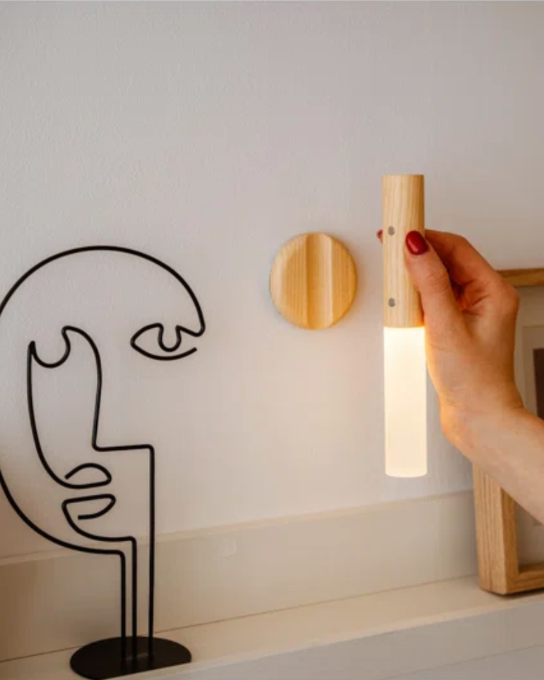 Motion Sensor Wall Light with Rechargeable Battery & Detachable Flashlight Mode for Hallways Bedrooms Stairs Cordless Wireless LED Sconce Ma