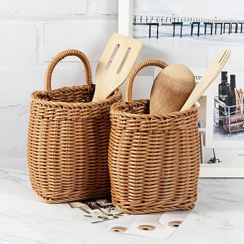Wren Wicker Storage Basket - Vintage-Inspired, Lightweight Design