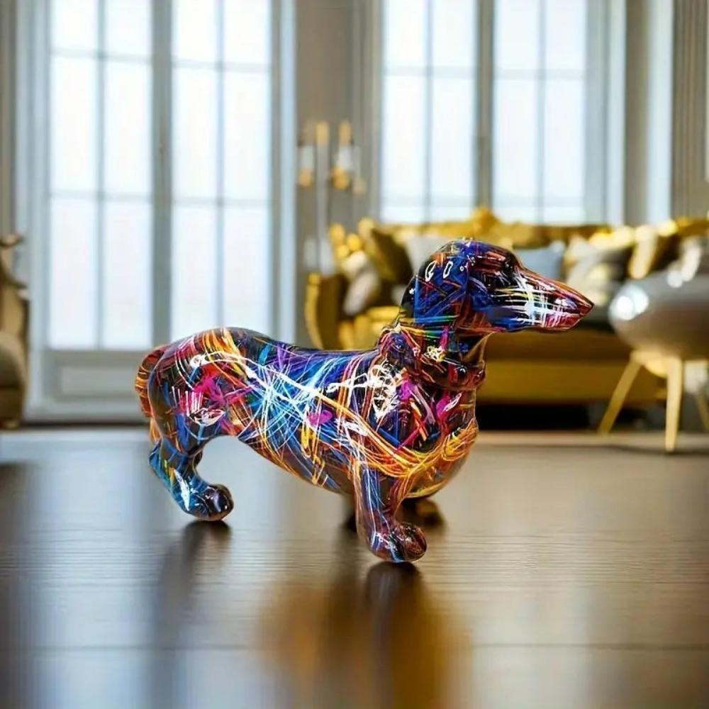 ColorHound – Vibrant Dachshund Sculpture Modern Artistic Decor