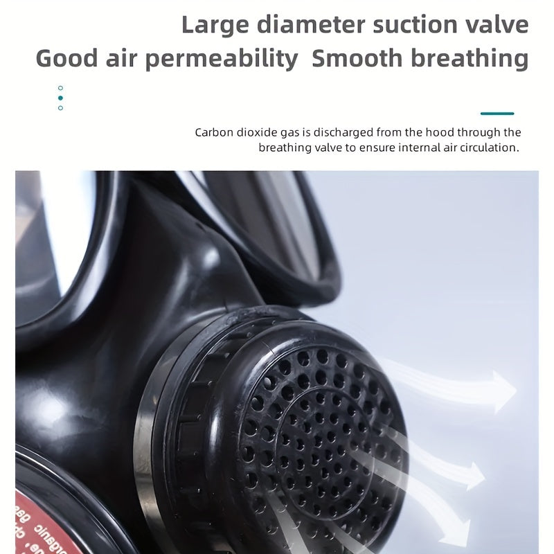 Full Face Respirator with 40mm Activated Carbon Filter for Chemical Fume Protection | Industrial Gas Mask for Paint Spray Cleaning