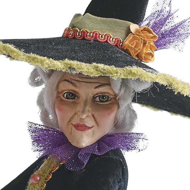 Handcrafted Resin Witch Figurine for Halloween Decor | Mystical Table Accent Sculpture | Gothic Home Centerpiece | Vintage Spooky