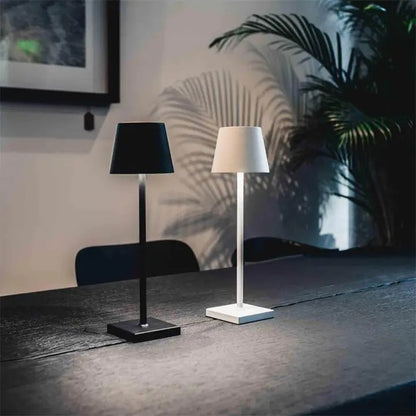 Rechargeable LED Touch Table Lamp with 3-Level Dimmer | Cordless Portable Desk Light for Indoor & Outdoor Use | IP54 Waterproof Metal Lamp
